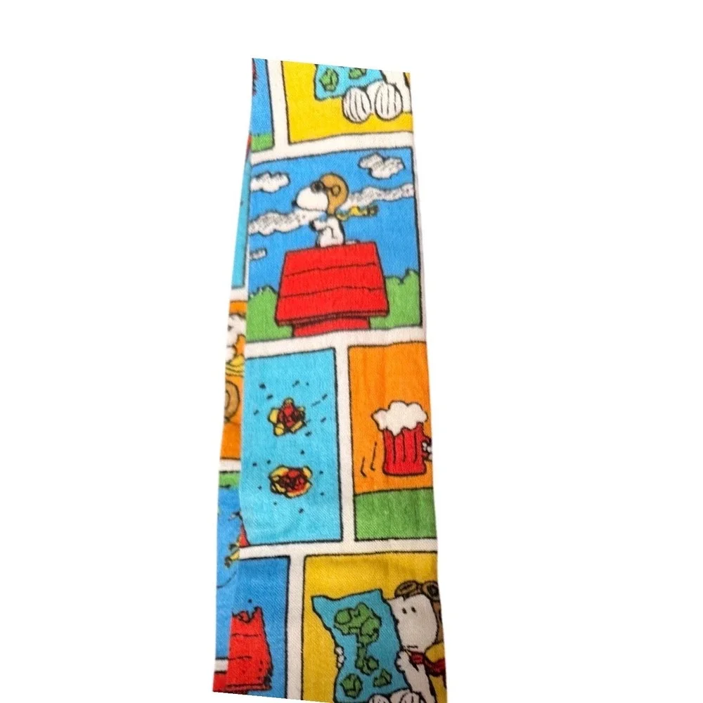 Handsewn Peanuts Snoopy Comic Strip Necktie Multicolor Flying‎ Ace Novelty Tie